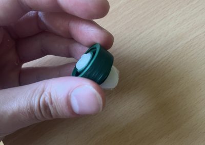 Coton vu de l'extérieur du tube